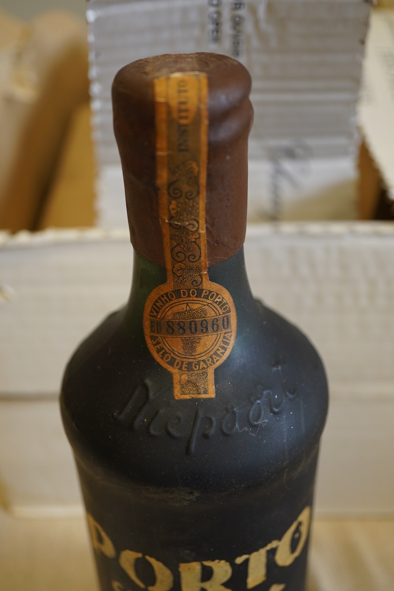 A bottle of 1934 Port Colheita Niepoort & Co vintage port